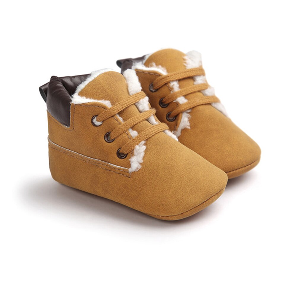 Casual Winter Classic Baby Kinderen Houden Warm Babyschoenen Schoenen Crib Babe Sneakers Zachte Zolen Hoge Top Laarzen: Yellow / 13cm (5.12 in)
