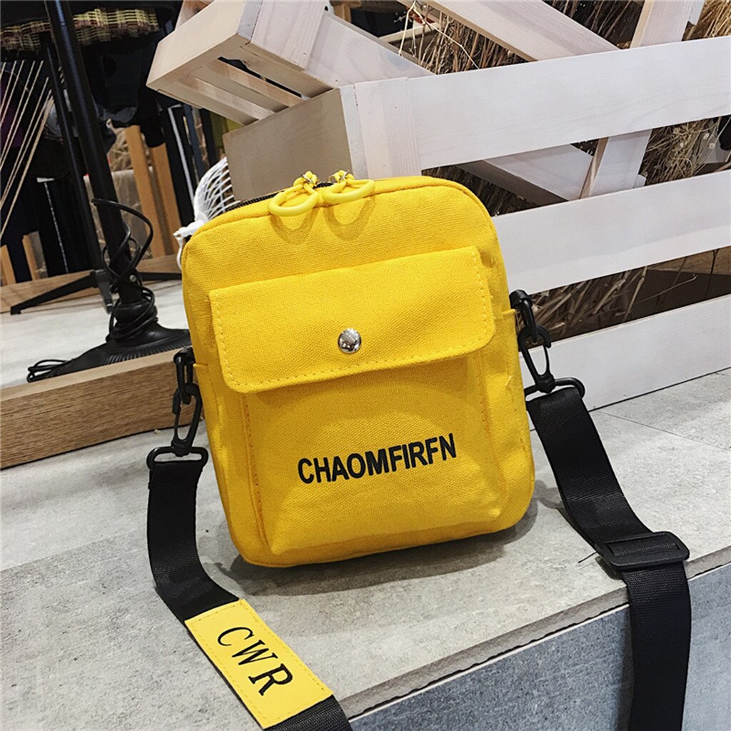 Women Shoulder Bag Chest Bags Pure Color Casual Tote Girls Outdoor Canvas Handbag Zipper Messenger Bag sac main femme