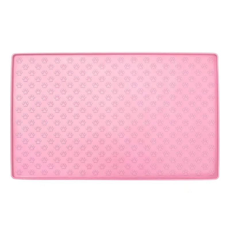 Huisdier Placemat Kat Hond Drinken Voeden Placemat Feeder Matten Kat Voermat Hondenvoerbak Mat Siliconen Waterdichte Voerbak Pad: S / Roze