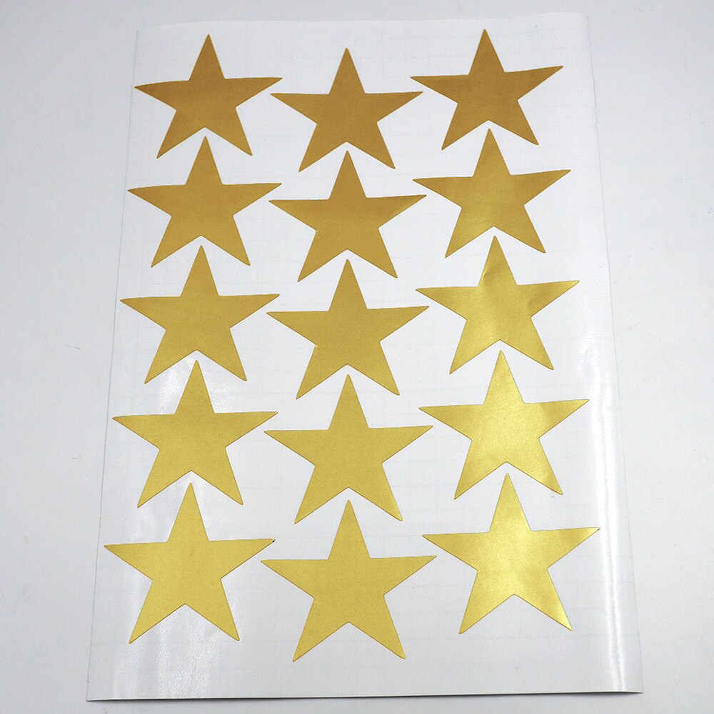 3/5/7 Cm Gestanst Gouden Sterren Muurstickers Kinderkamer Thuis Diy Vinyl Matte Star Decal wall Art Decals Baby Nursery Briefpapier: 7CM 15Pcs