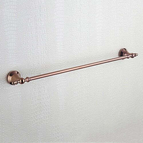 Rose Gold Bathroom Accessories Set Shower Soap Glass Shelf Liquid Dispenser Copper Toilet Brush Towel Holder Bath Room Hardware: Single Towel Bar