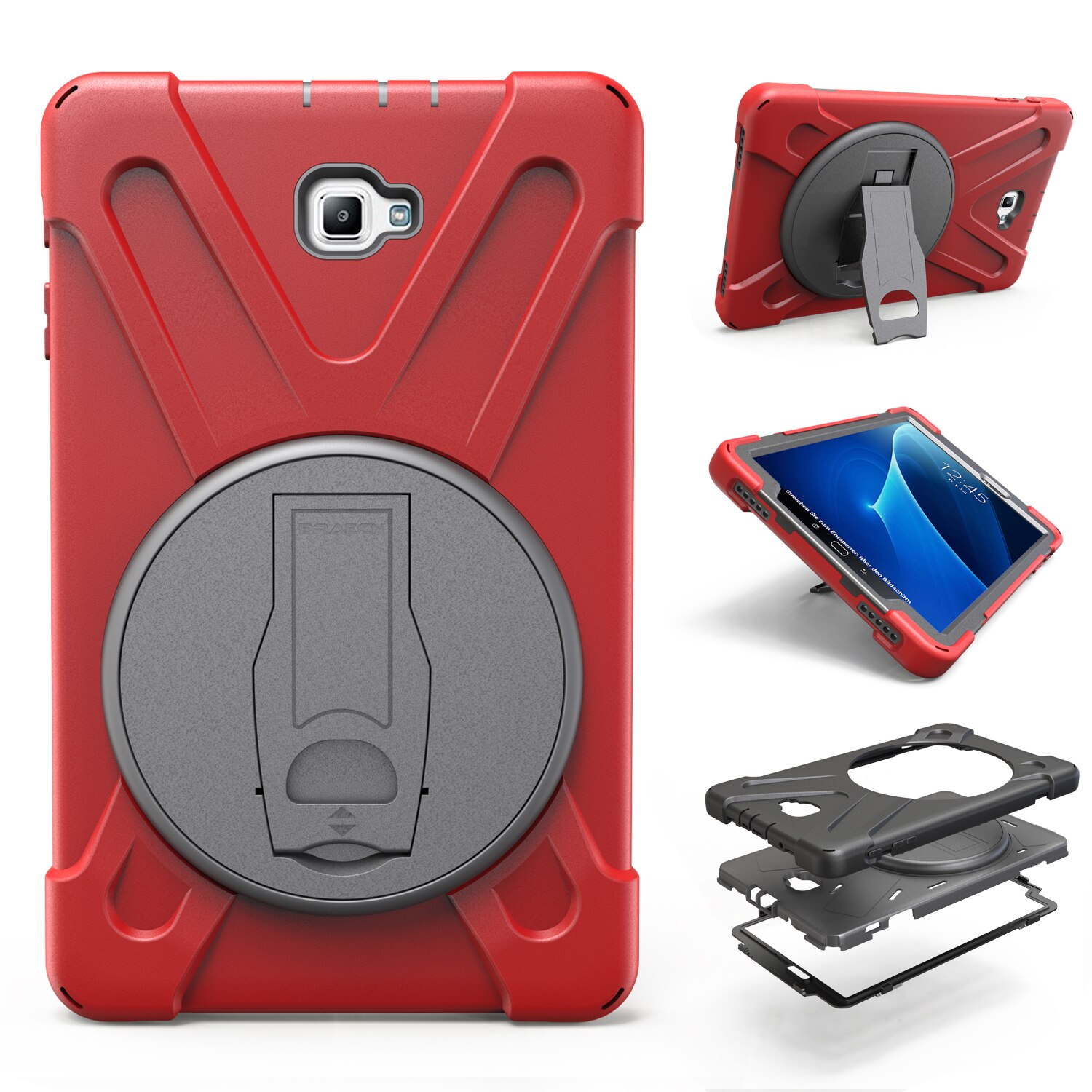 Armor Case For Samsung Galaxy Tab A 10.1 T580 T585 SM-T585 SM-T580 T580N Kickstand Hard Cover With Hands Strap Shoulder