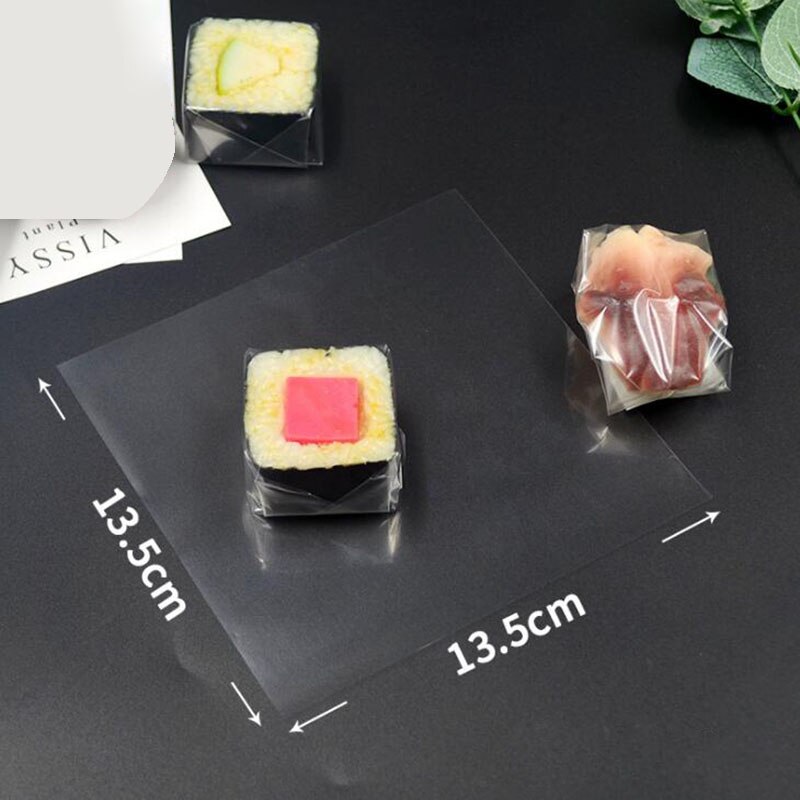1600pcs Sushi Plastic Film Transparent Clear Anti-fog Rice Ball Onigiri Packing Sheet Paper Food Wrapper