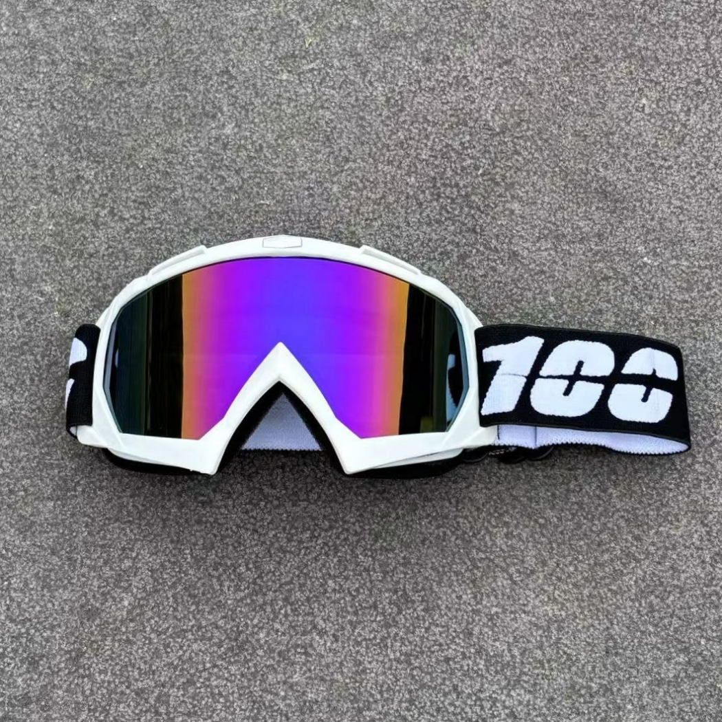 100 motorcykelglasögon motocrossglasögon terrängsolglasögon för män mtb atv mask vindtät skydd cykelglasögon racingglasögon: Svart