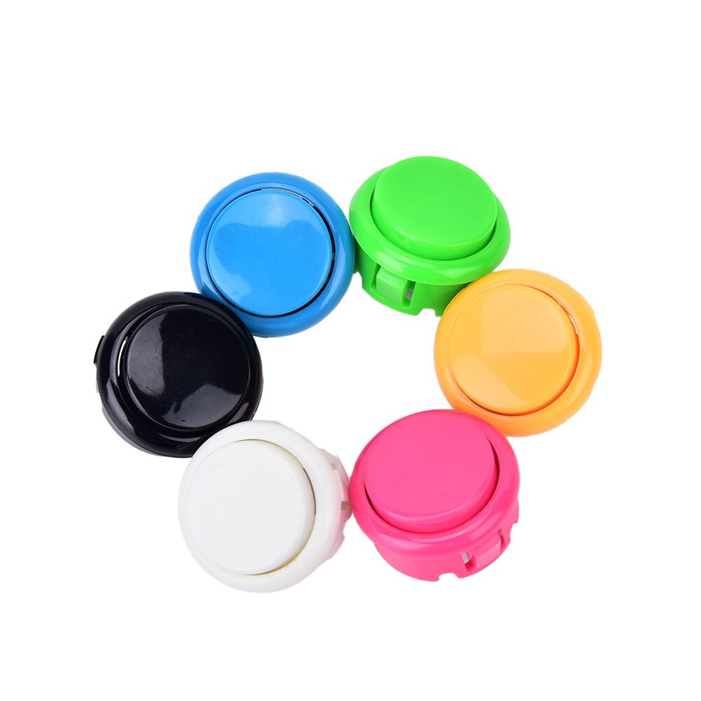 1 pièces 6 couleurs bouton-poussoir d'arcade rond intégré jog pour contrôleur d'arcade bricolage