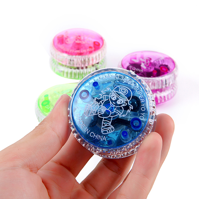 LED Flashing Yoyo Classic Kids Toys Magic Yoyo Spin Aluminum Alloy Metal Yoyo Bearing with Spinning String ZXH