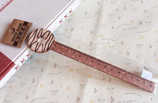 1 stk tegning kawaii lineal mad dessert donut form træ lige lineal skole kontorpapir 15cm maleri