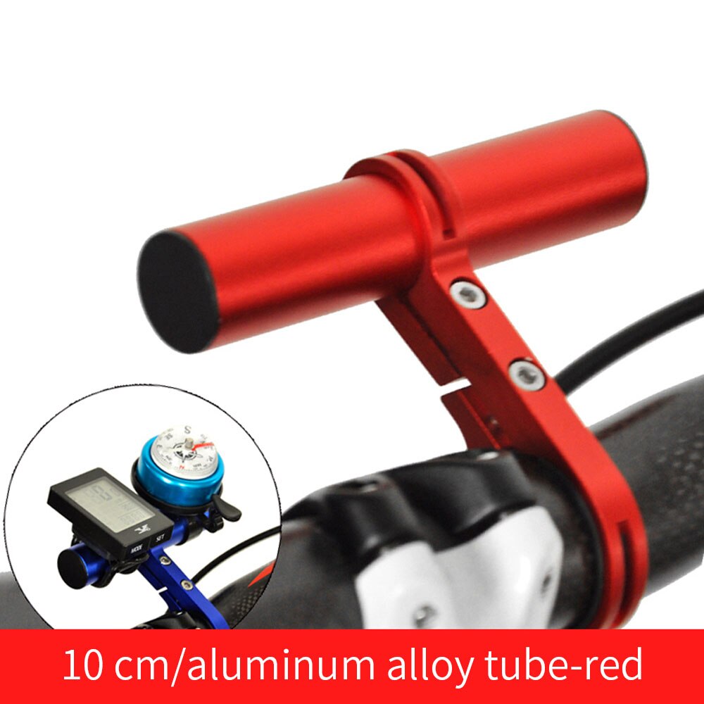 20CM Bike Handlebar Extender MTB Bicycle Bracket Bike Stem Tube Extension For Speedometer Headlight Phone Rack Light Lamp Holder: Single-Red