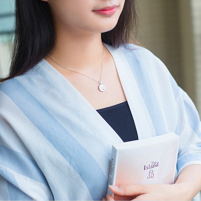 Inzatt 925 sterling sølv minimalistisk rund konstellation vedhæng halskæde til kvinder fine smykker choker box kæde fødselsdag