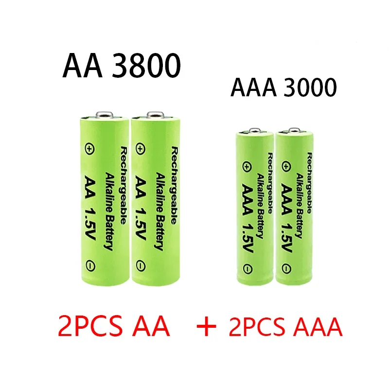 Batteria alcalina AA+AAA da 1,5 V 3800/3000 Ah, adatta per torce elettriche, orologi e batterie alcaline: Oro