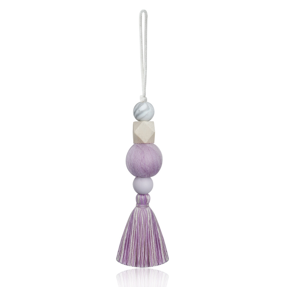 Auto Parfum Decoratie Luchtverfrisser Aromatherapie Hanger Hangende Ornamenten Houten Kraal Vilt Bal Parfum Auto Accessoires: Goud