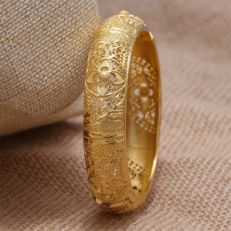24k Selling Gold Bangle for Women Gold Dubai Bride Wedding Ethiopian Bracelet Africa Bangle Arabic Jewelry Gold Charm Bracelet