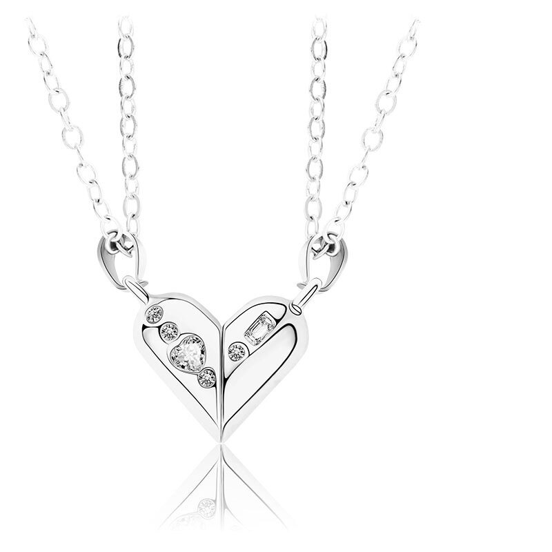 2 pz/set collana con ciondolo a cuore collana girocollo coppia magnetica collana per amanti donna donna uomo donna ragazzi ragazze regalo maschile: NC21Y0614-1