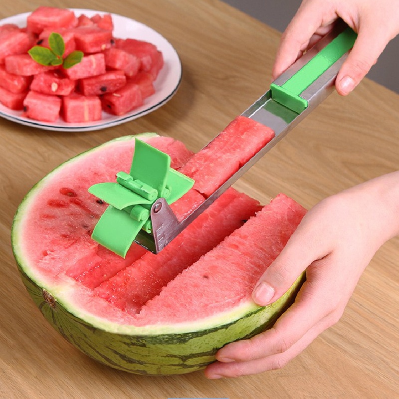 Watermeloen Cutter Multi Meloen Lepel Snijmachine Snijmachine Rvs Windmolen Fruit Huishouden Artefact Keuken Tool