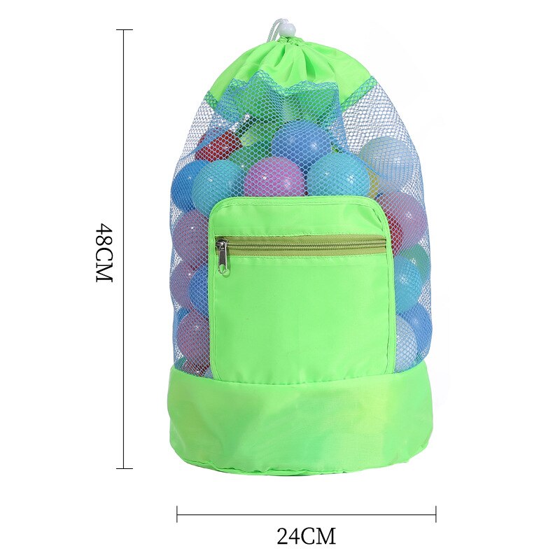 Borsa da spiaggia per bambini portatile per bambini borsa da spiaggia per bambini giocattoli da spiaggia per bambini borse a rete per stoccaggio zaino pieghevole per bambini: Green