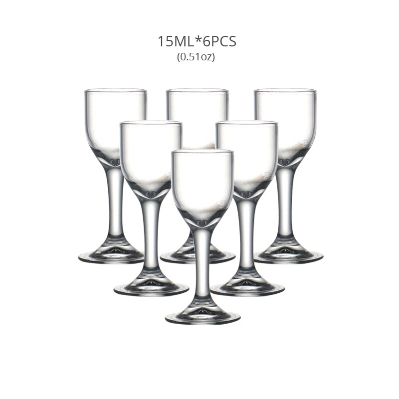 Set  of 6 st 0.3oz/0.5oz handgjorda blåsta blyfria kinesiska baijiu mini snapsglas för barsprit vitsprit drycker 10ml/15ml: 15ml set  of 6 st