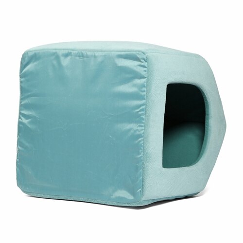 Pet Dog Cat Dome Bed Kitten Cave Cubby Cozy Baskets House Embossed Crate Warm Windproof Dog Puppy Kennel Cat Cushion Kitten Mat: as picture / L