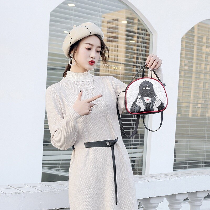 Dames kleine tas cartoon meisjes groep messenger bag rits gesloten schoudertas hiphop stijl telefoontas