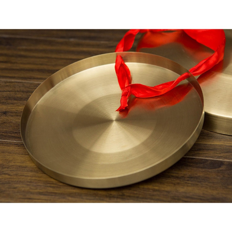 Copper Cymbals for Kids Traditional Chinese Folk Musical Instrument with Wooden Stick Bell Opera Percussion,15.5cm Brass X3UA