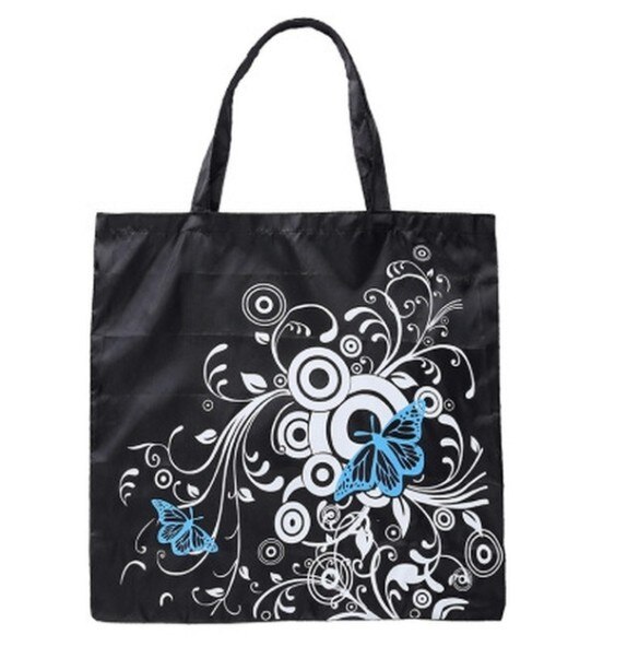 Oxford Reusable Foldable Shopping Bag Women Floral Printed Tote Bag Eco Grocery Bag Portable Large Capacity Folding Handbag