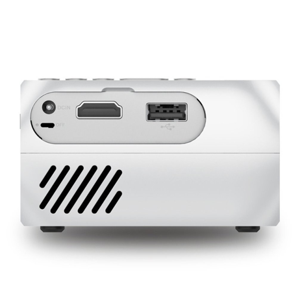 Yg320 White Mini Portable Led Projector Usb Hdmi Home Cinema Projector for Mobile Phone Home Theater for US Plug