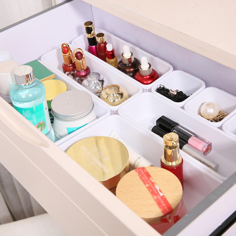 8Pcs Home Drawer Storage Tray Box Office Desk Closet Jewelry Makeup Organizer Suitable for makeup drawer, bathroom drawer office