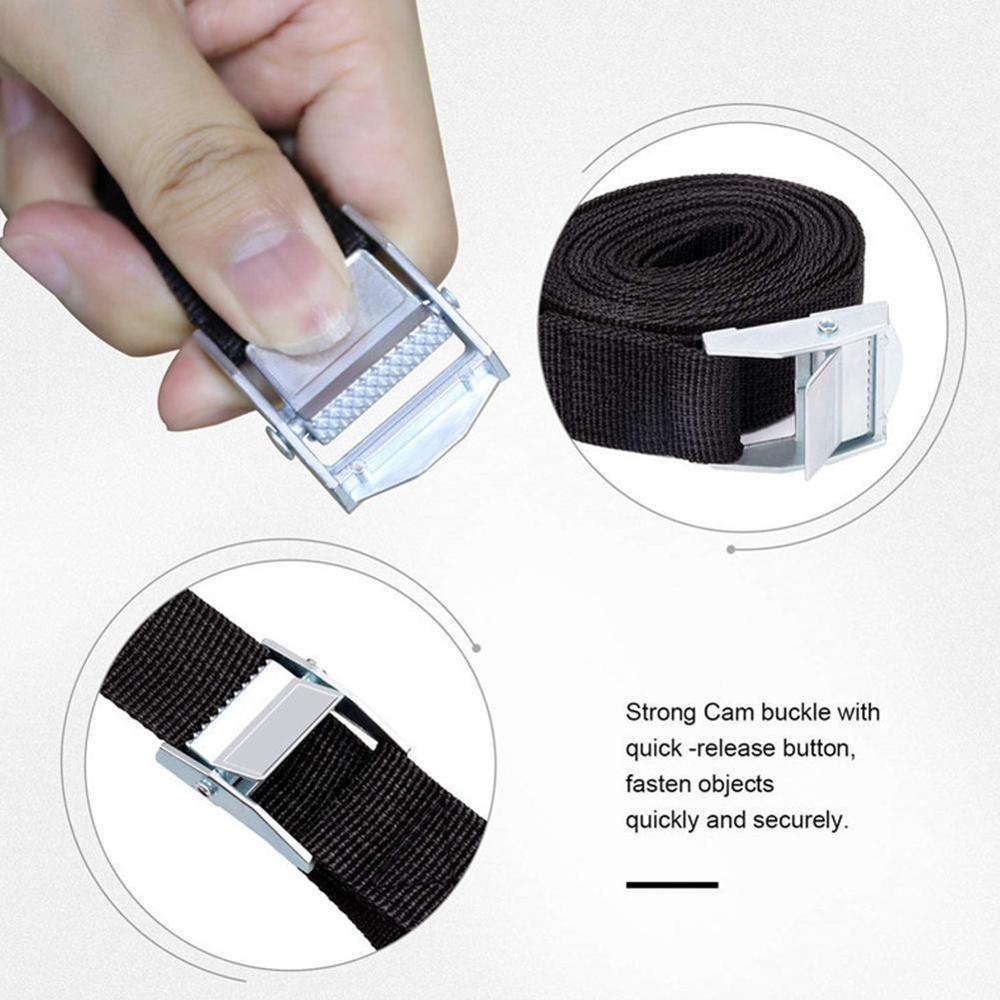 250 x 2.5cm zwarte spanband sterke ratelriem bagagetas ladingvastzet met metalen gesp