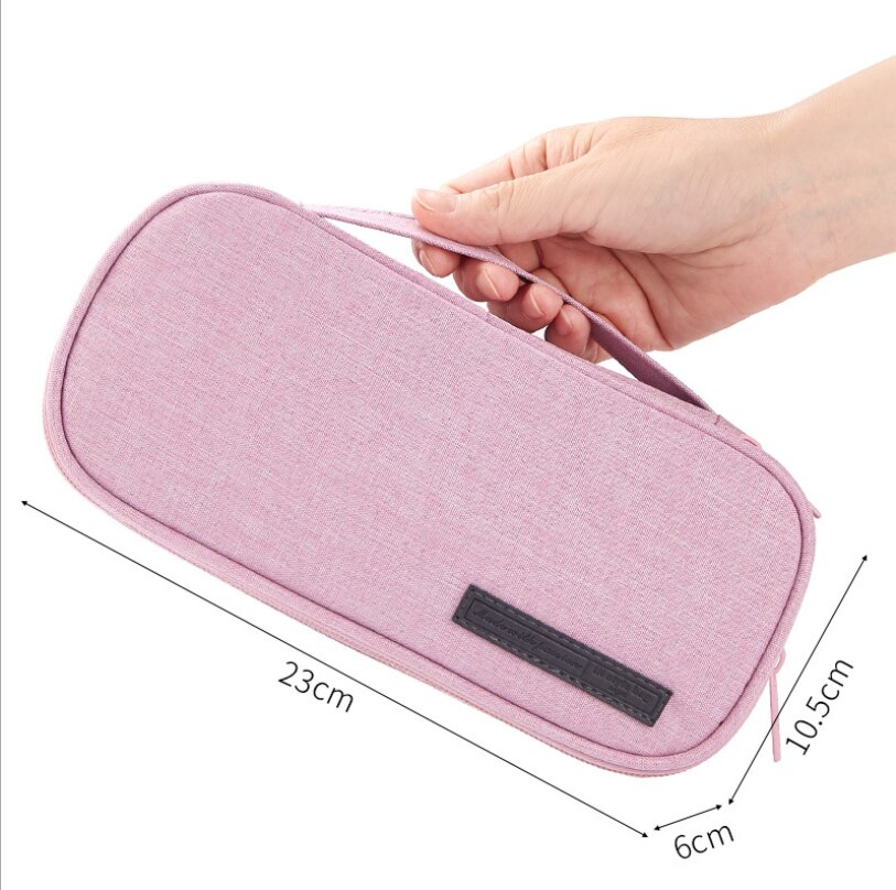Cute Pencil Case Canvas Big Pencil Bag Portable Handbag Multifunction School Pencil Box Kids Pencilcase Kawaii Estuche Escolar: Pink