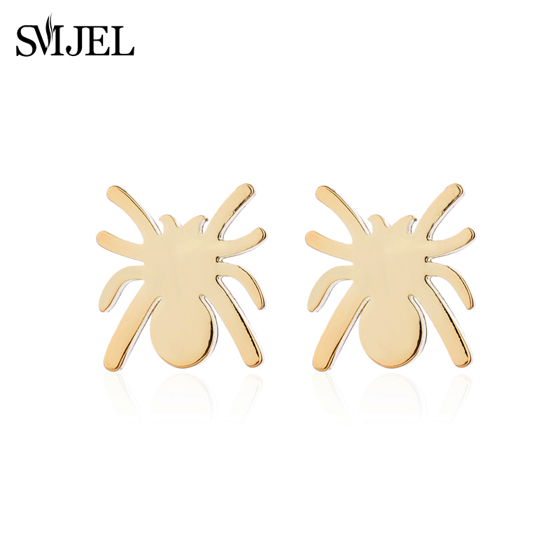 Punk Stijl Koreaanse Schattige Halloween Spook Spin Oorbellen Voor Vrouwen Sieraden Alien Et Web Net Oorbellen Xmas Accessoires 2024: Black Gun Plated