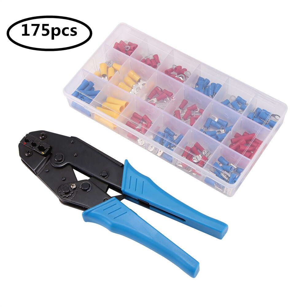 1200pcs Cable Wire Terminal Connector with Hand Ferrule Crimper Plier Crimp Tool Kit Set: Light Blue
