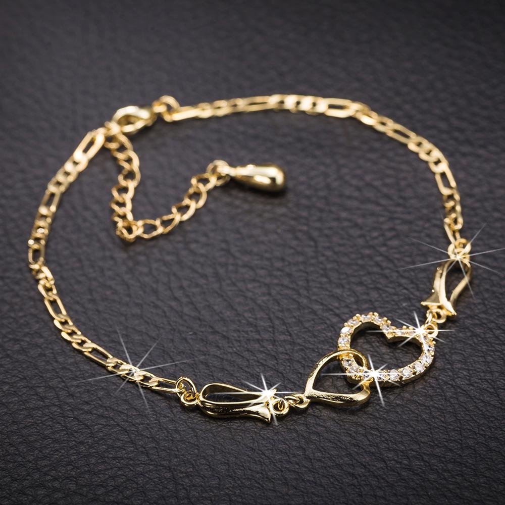 Bracelet de cheville bohème pour femmes, chaîne de jambe en or, gros strass, pieds nus, sandales, bijoux de pied en perles: love gold