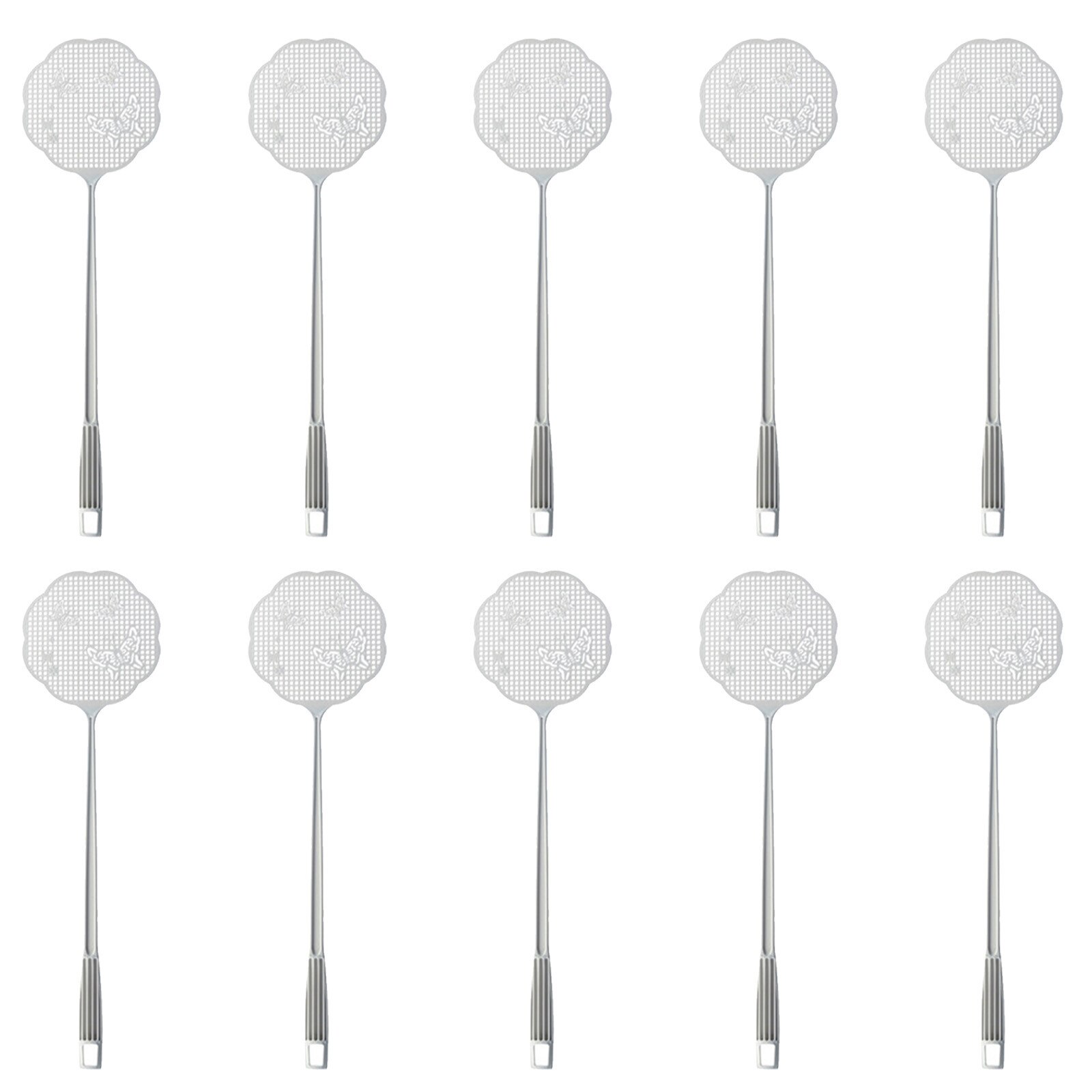 Plastic Material Fly Swatter Butterfly Cartoon Colorful Patting Lengthened Thick Summer От Комаров Household Vliegenmepper: Gray 