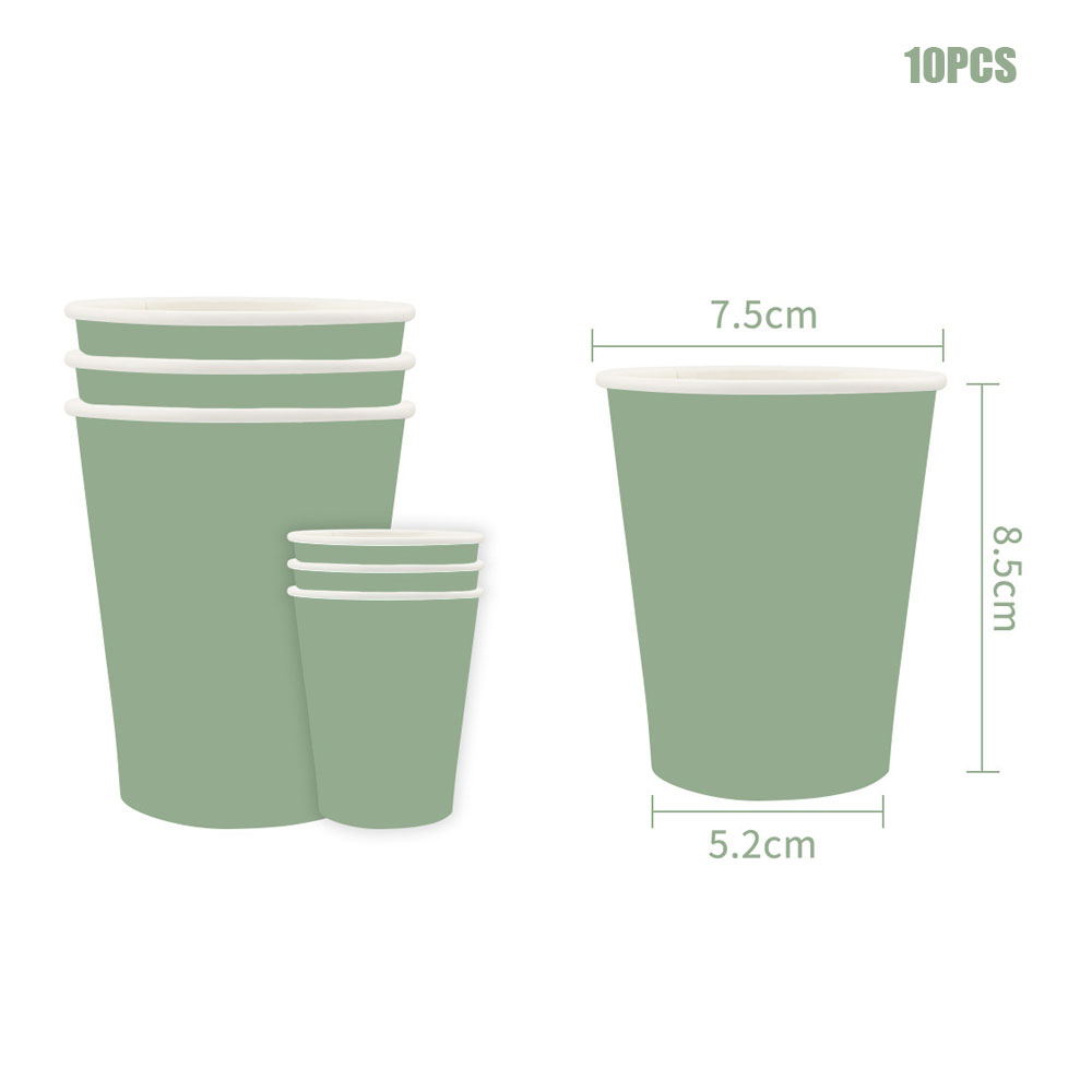 Pitsimuotoiset yksivärinen ruohonvihreä syntymäpäiväkoristeet kertakäyttöiset astiastosetit paperilautaset kupit lautasliinat pöytäliinatarvikkeet: Mintunvihreä