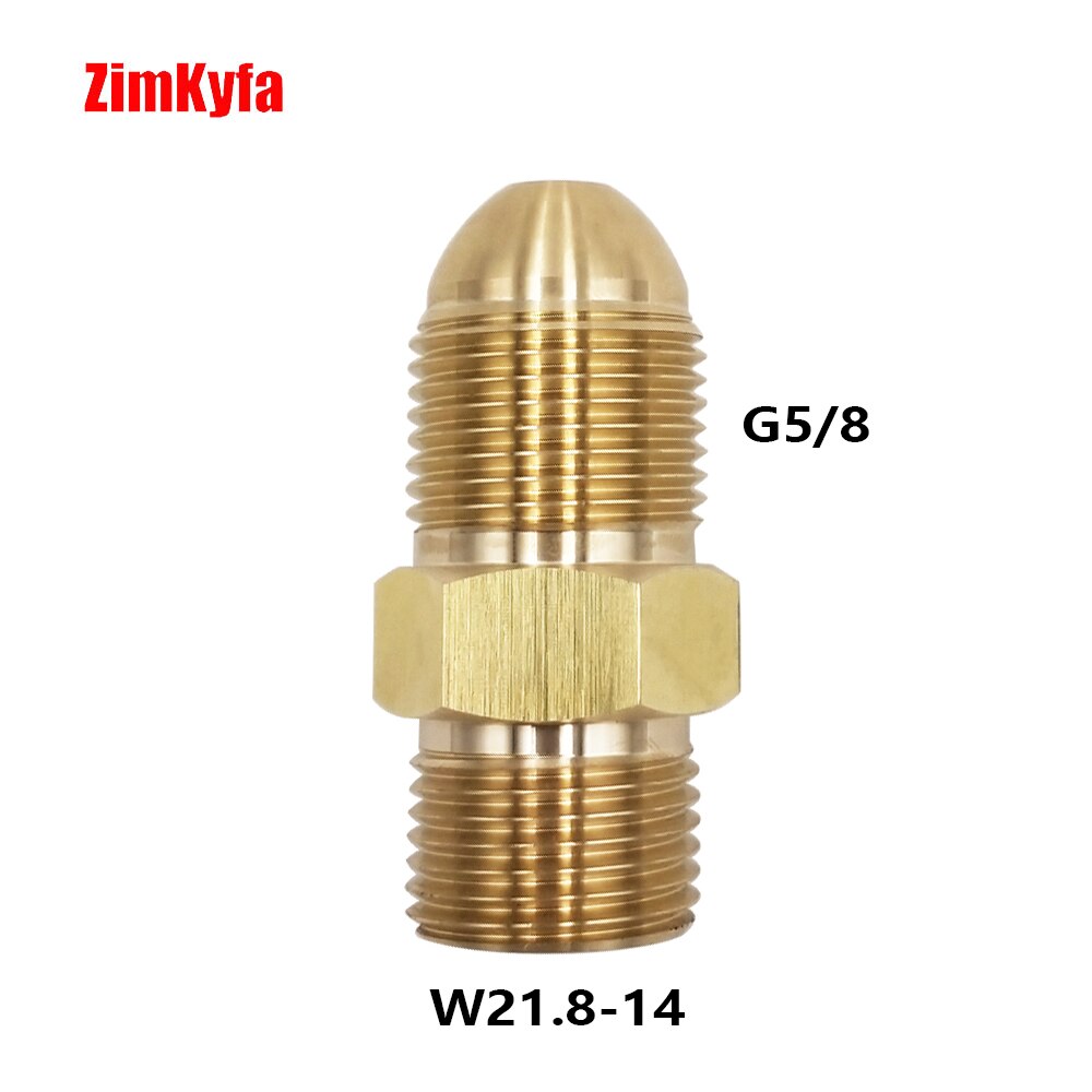 Argon Adaptor to fit a CO2 Regulator to CO2/Argon or Argon Gas Bottle,G5/8 to W21.8-14