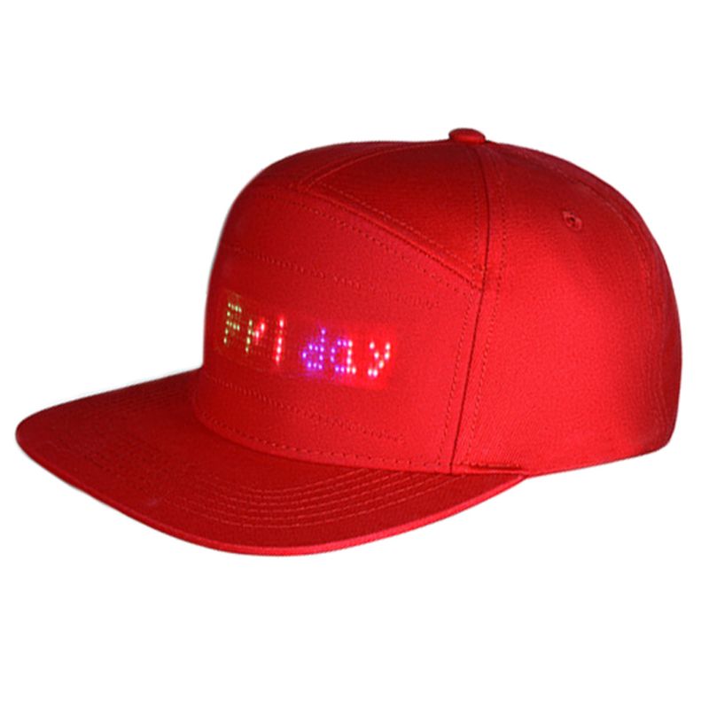 Mannen Vrouwen Bluetooth Led App Controlled Baseball Hoed Bericht Display Hip Hop Cap