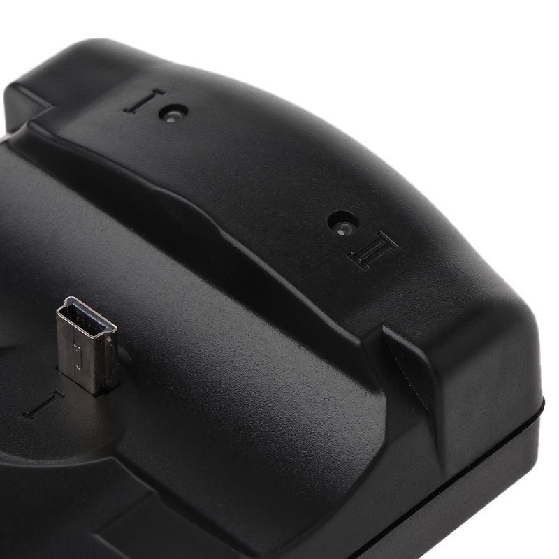 Schwarze, universelle usb-betriebene doppel-ladestation für  ps3 move wireless controller