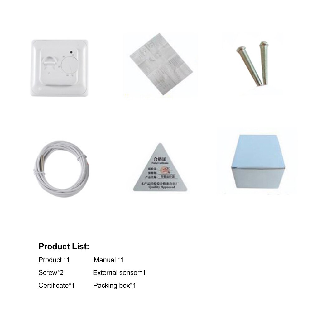 220V 16A Mechanical Manual Thermostat Temperature Controller for Warm Floor Heating System
