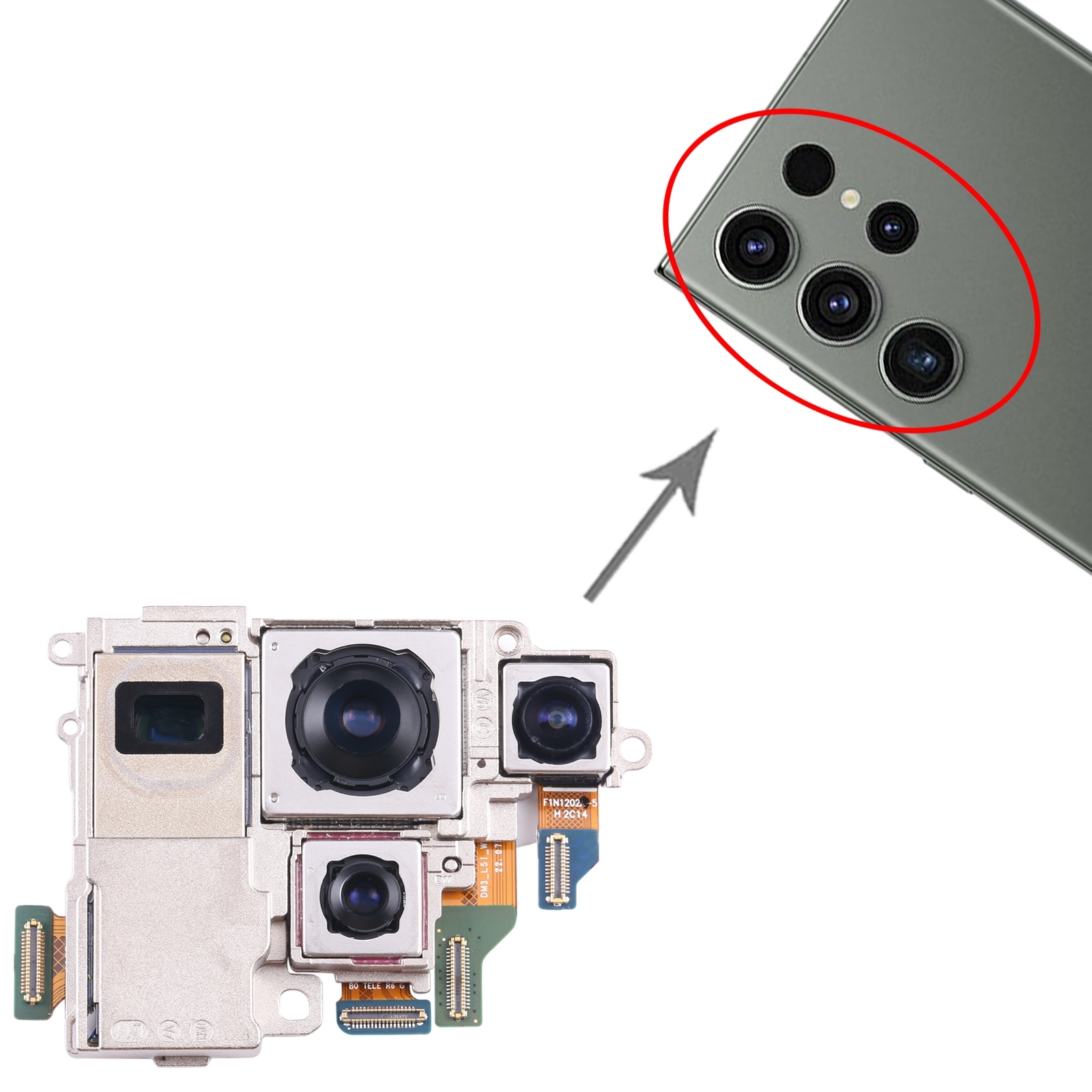 Zestaw kamer robić Samsung galaktyka S23 ultra SM-S918/SM-S918B (Teleobiektyw + Periskop + Szerokokątny + Kamera Główna) Część Telefonu Naprawa Kamery