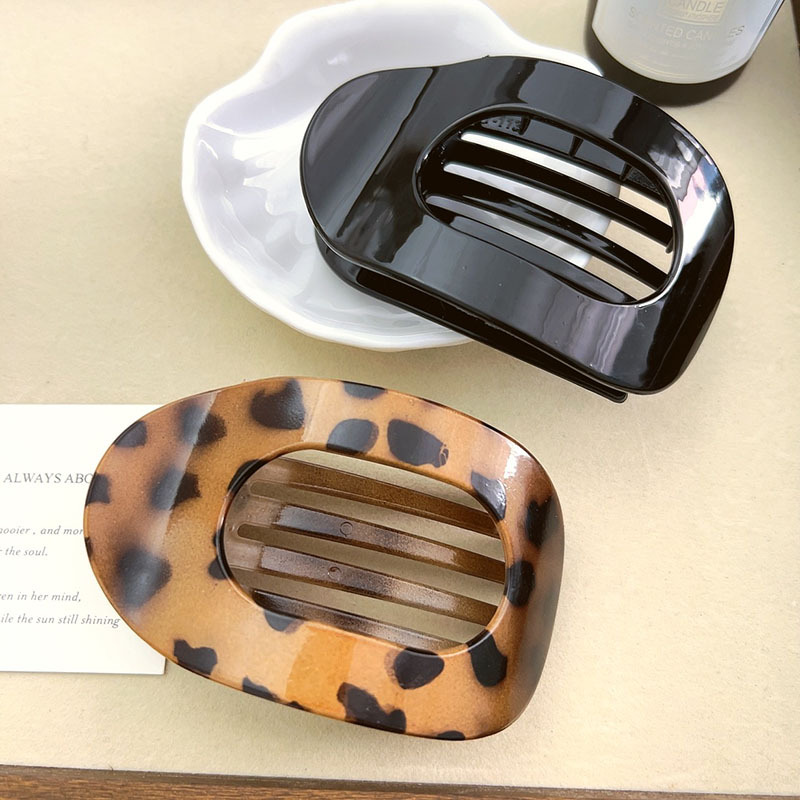 Nueva pinza para el pelo de cuchara acrílica coreana, soporte para cola de caballo de leopardo para mujer, horquillas, Clip superior, accesorios para el cabello para chicas a la , horquilla