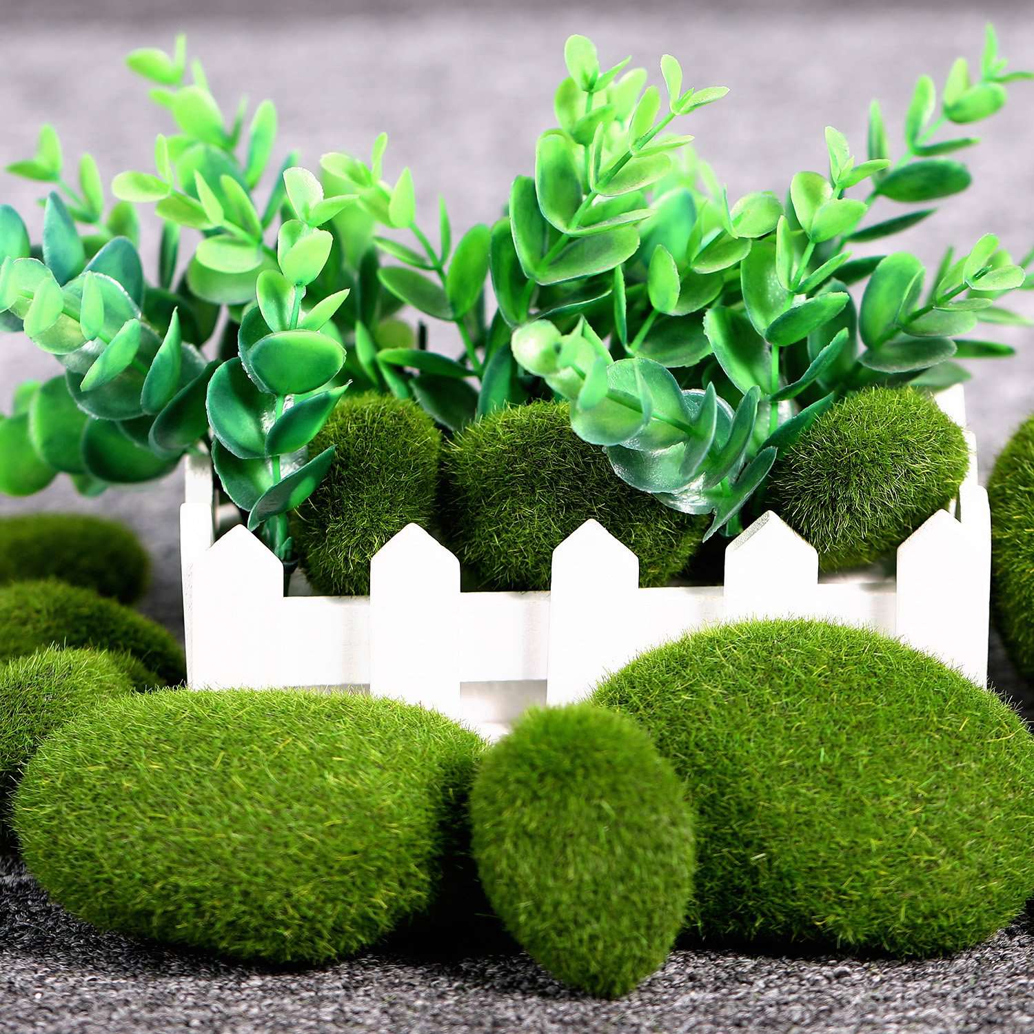 ! 20 Stuks 2 Maten Groene Kunstmatige Moss Rocks Decoratieve Faux Groen Mos Bedekt Stenen