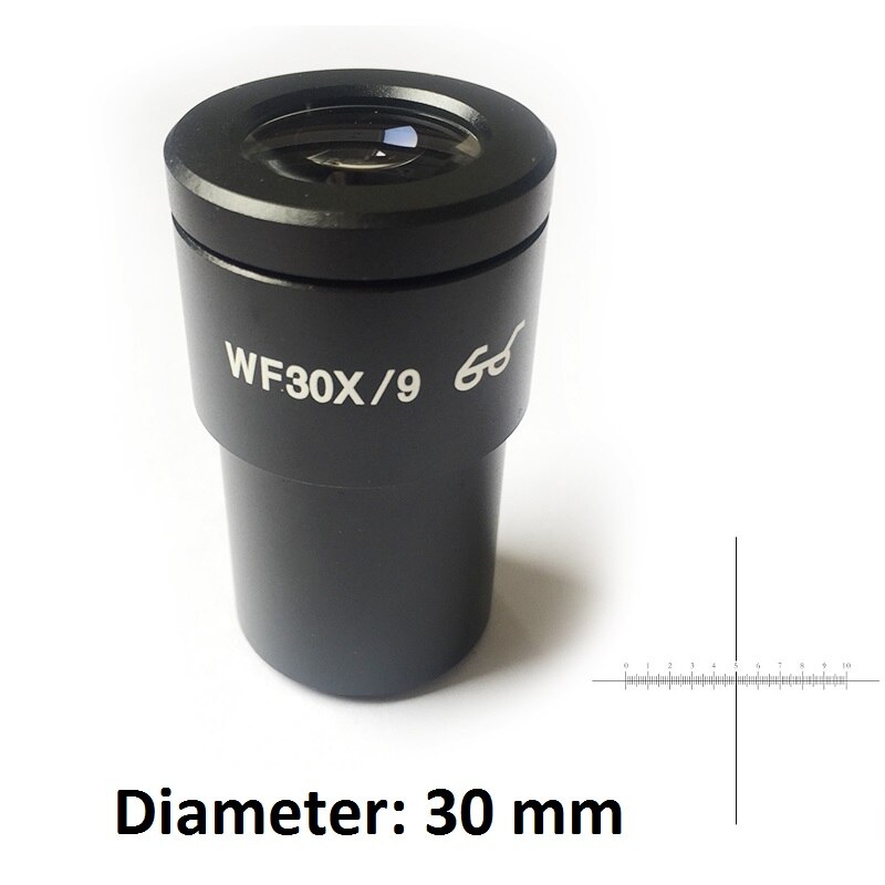 WF30X/9 High Eye-Point Oculair Wide Field View Oculaire Optische Lens Voor Stereo Microscoop Of Biologische Microscoop 30X WF30X: 30mm with Reticle