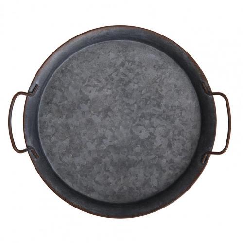 Cake Bread Tray Dual Handle Metal Decorative Multi-purpose Round Shape Cake Bread Tray Serving Tray for Decoration:  L