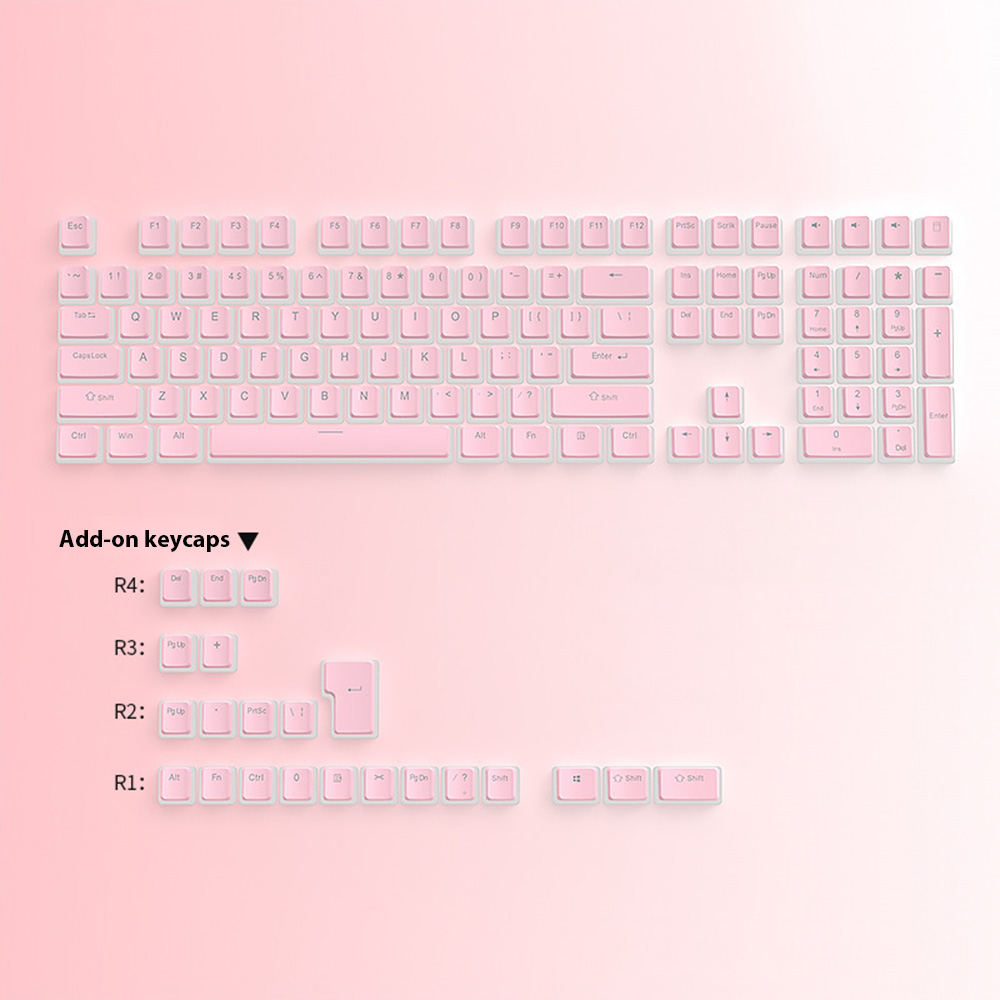 130 Toetsen Pudding Keycaps Voor 61 68 84 87 96 98 100 104 108 Toets Rgb Mechanisch Toetsenbord Pbt Double Shot Mteria Keyboard Keyboard Caps: Roze