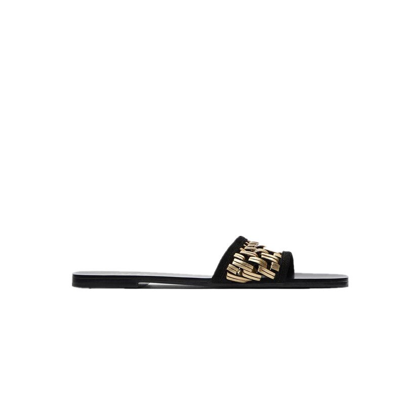Mærke sko kvinder udendørs sommer tøfler plus størrelse 35-41 dame strand slide flip flops nitte åben tå kvindelige flip flops