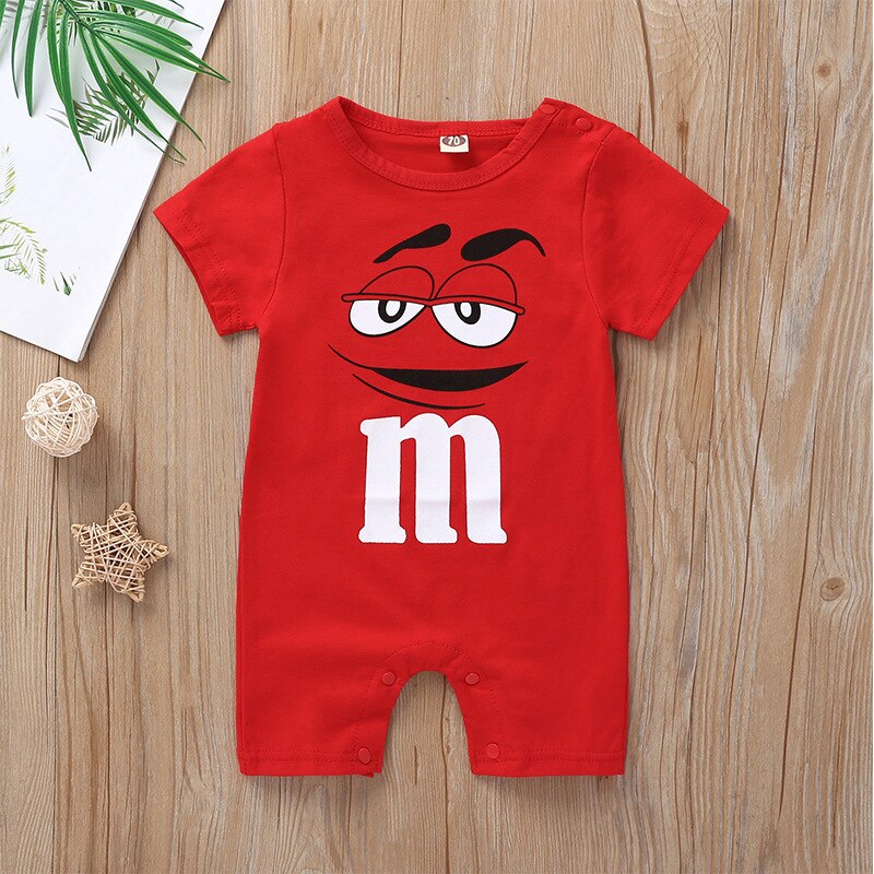 Carter Toddler Summer Baby Boy and Girl Short Sleeve Cartoon Letter Jumpsuit