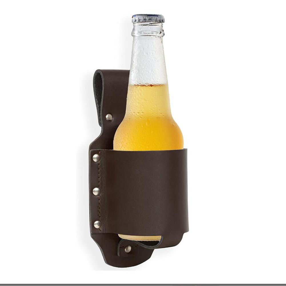 Porte-bouteille de bière classique en cuir étui à bière pour Cowboy de fête Barbecue