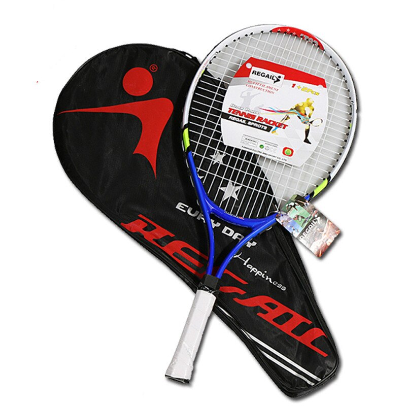 1 PCS Tennis Schläger Kinder Training Wettbewerb Tennis Schläger Aluminium Tennis Schläger Jugend Tennis Schläger mit Tasche: Blau