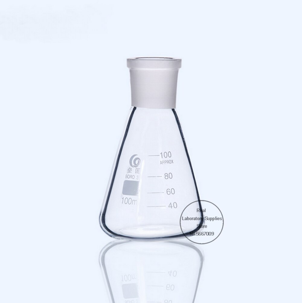 1 Uds lab de 25ml a 2000ml, cuello espiral de vidrio de alto borosilicato con boca estándar 19 #24 #29 # matraz cónico triangular
