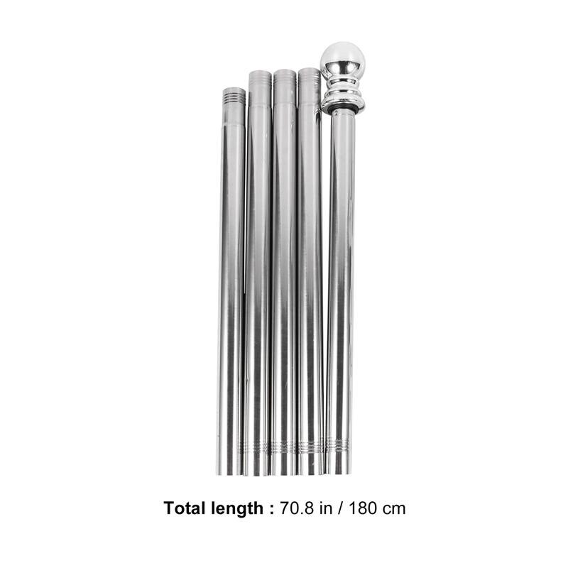 1.8M Vlaggenstok Met Vlag Pole Houder Kit Rvs Gids Banner Vlag Pole Set Wall Mount Spinning Vlaggenmast met Beugel