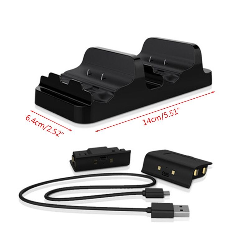Dual Charging Dock Station for XBOX Game Controller + 2xRechargeable Batteries XXUC